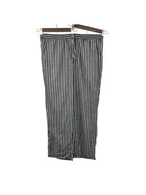 Daily Thread Womens Striped Straight Leg Pants Black/White Drawstring Size 1X